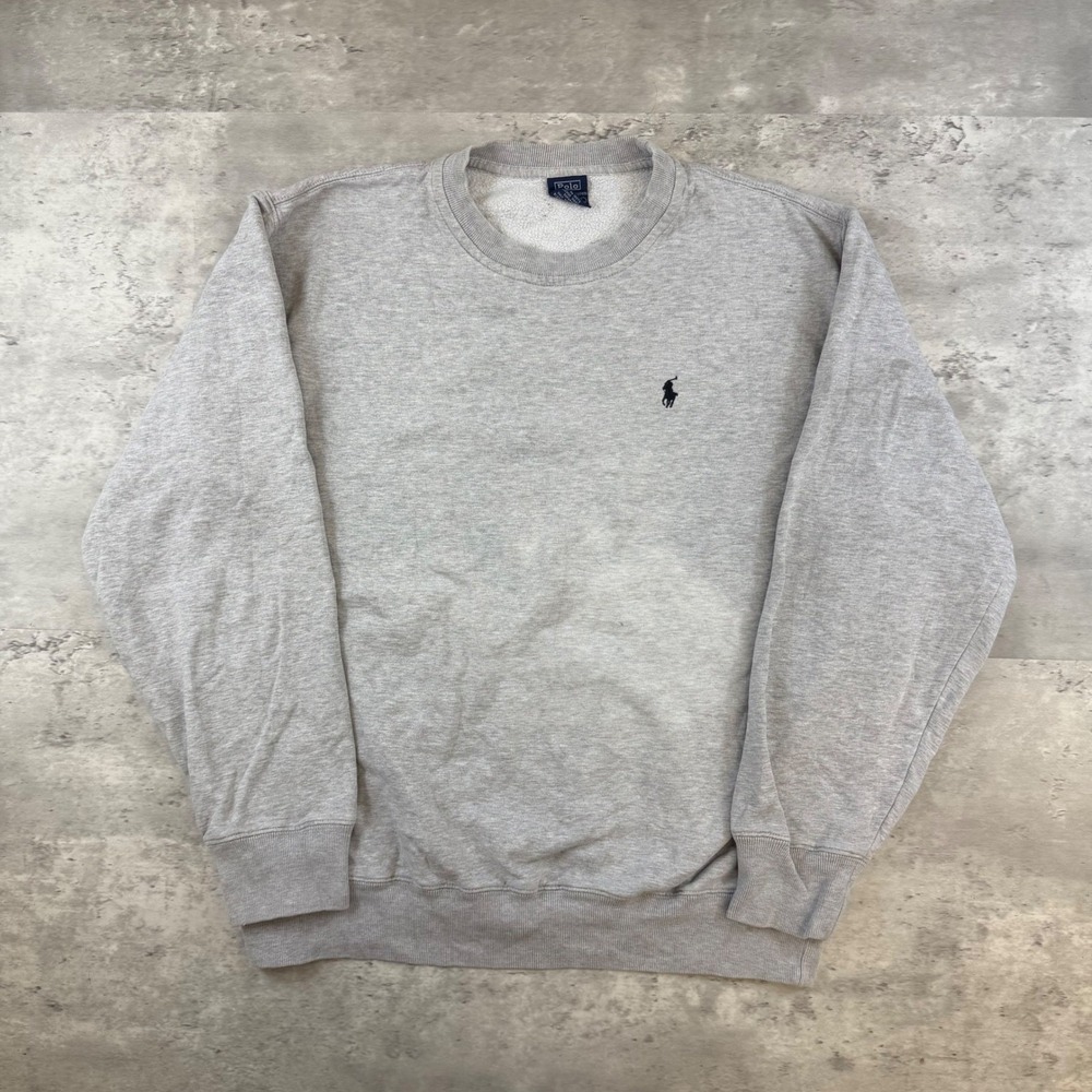 Polo by Ralph Lauren Heather Gray Crewneck Sweatshirt with Navy Pony